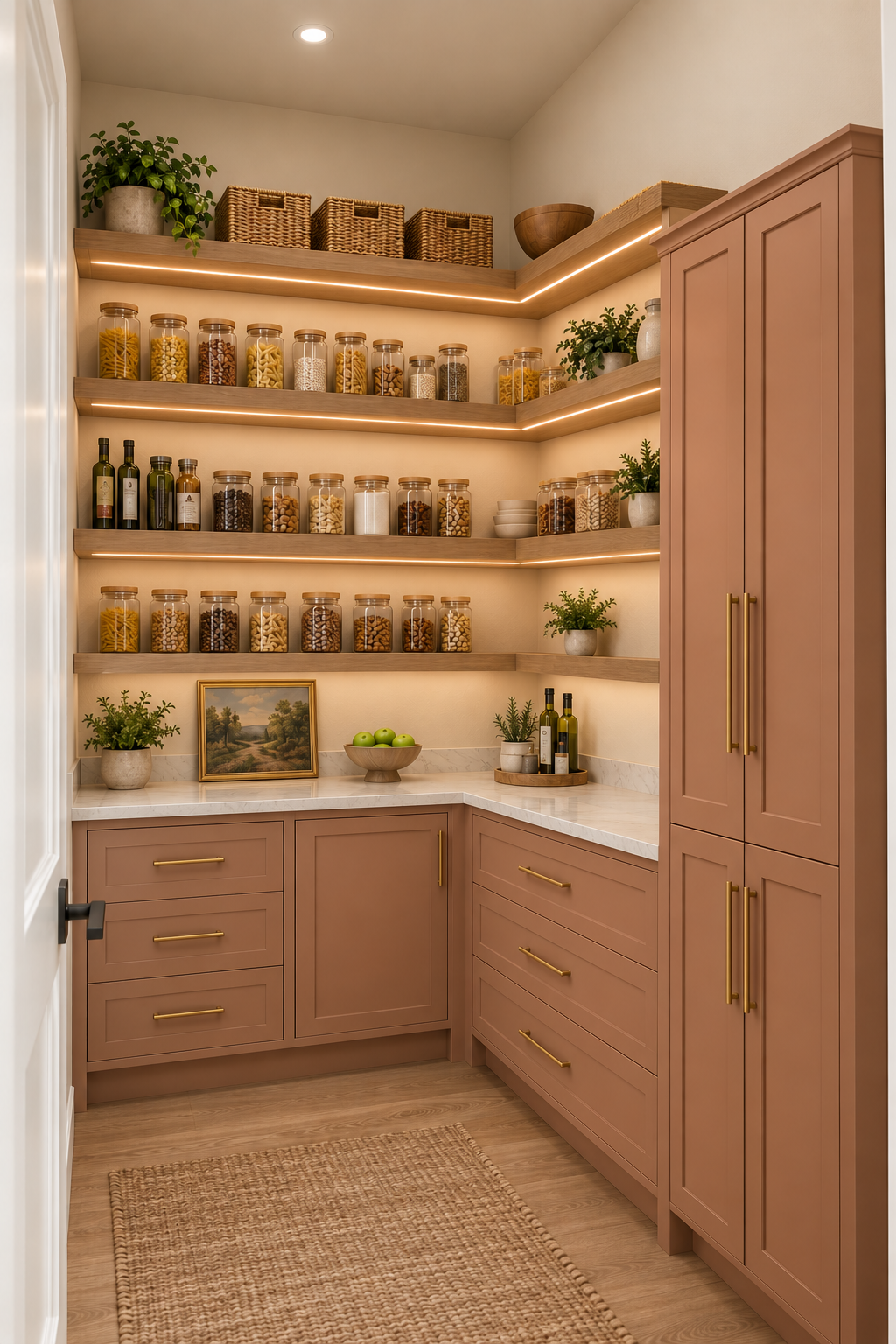 Iced copper pantry concept rendering